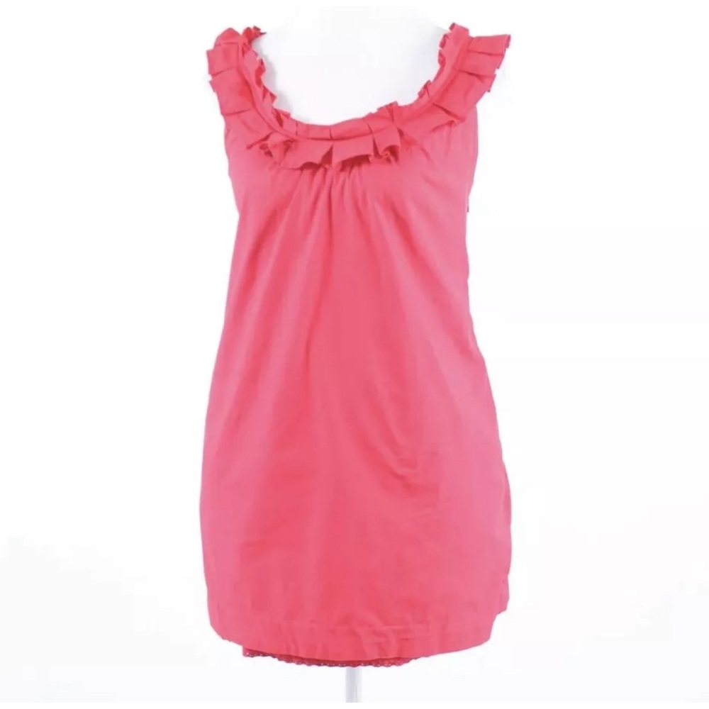 Pink red cotton blend ANTHROPOLOGIE FEI sleeveless sheath dress 4